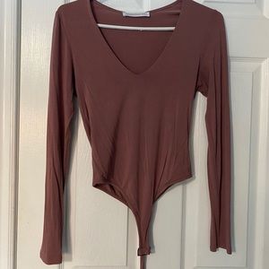 Mauve long sleeve body suit